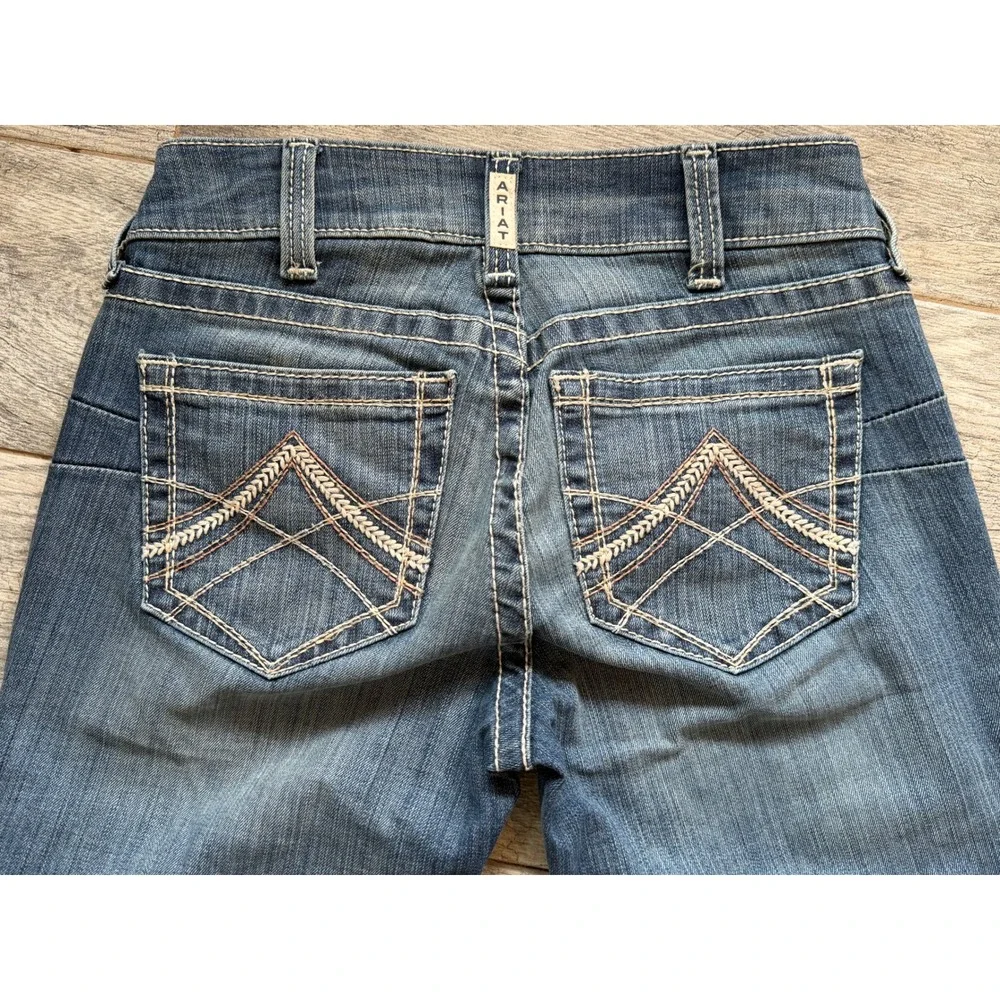 Ariat REAL Denim Straight Leg Jeans 26 26R Rainstorm Icon Mid Rise Western Jean